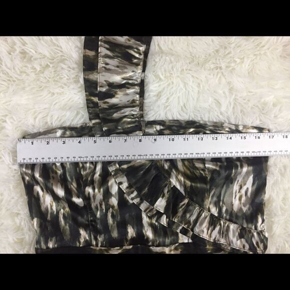 Marc New York Tan Black & Blue Satin Ombré Dress 8 - Picture 5 of 7